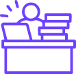 Surprised person at desk